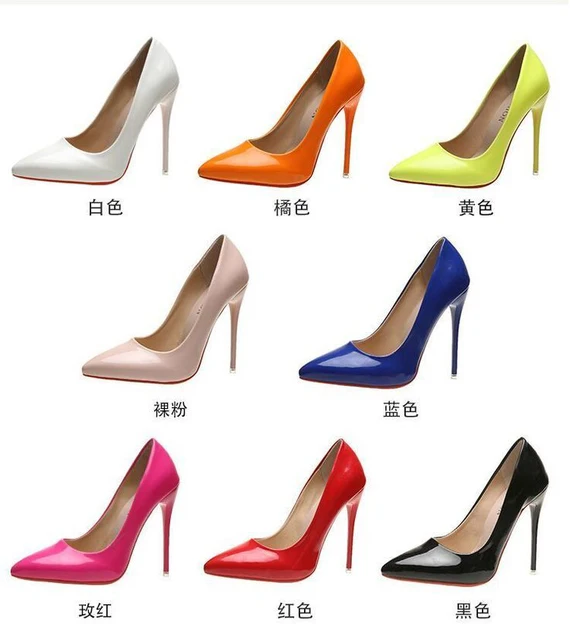 High Heels For Women 2023 Luxury Brand Classic Pumps Red Bottom Pointed Toe  Black Thin Heel 10cm 12cm Wedding Ladies Shoes 35-44