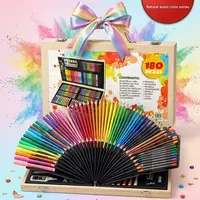 180PCS Drawing Art Kit for Kids Oil Pastels Paint Brushes Watercolor Pens Coloring Set Gift 6
