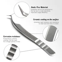 Anti-Static Tweezers Eyelash Extension Professional High Precision Volume Tweezer Stainless Steel Tweezers Antislip Makeup Tool 2
