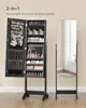 Freestanding jewelry cabinet with full-length mirror. Lockable storage with 2 cosmetic organizers 2
