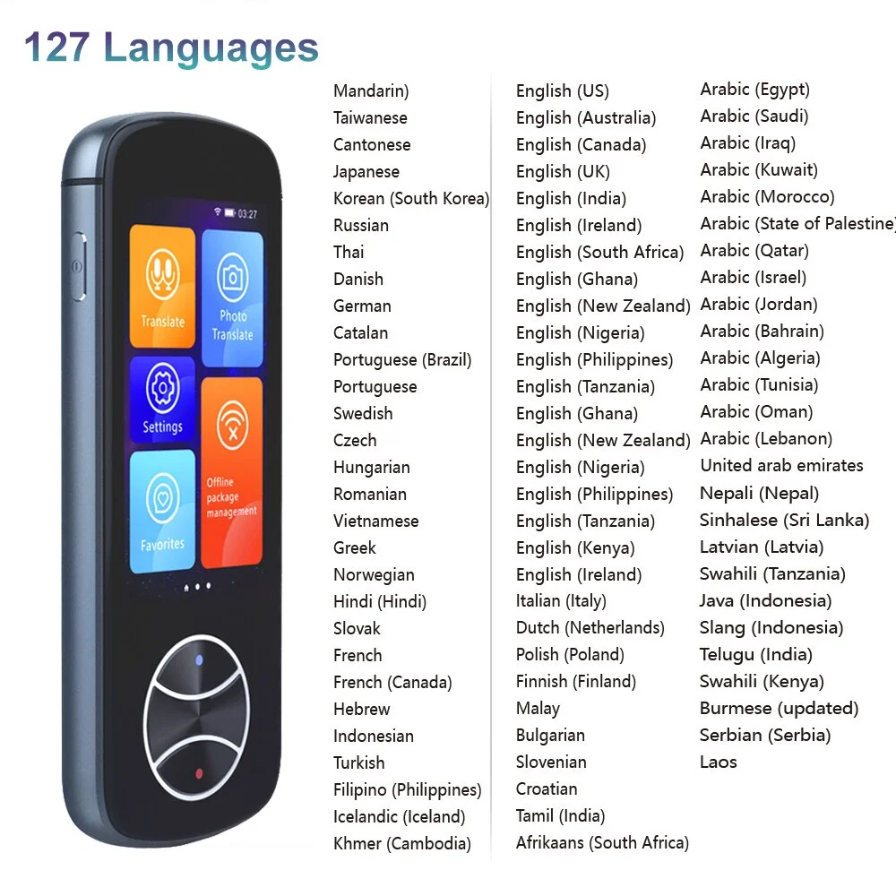 أقلام مترجم صوت ذكية 127 لغة في الوقت الحقيقي عبر الإنترنت ترجمة فورية دون  اتصال AI تحويل V10 مترجم للسفر - AliExpress