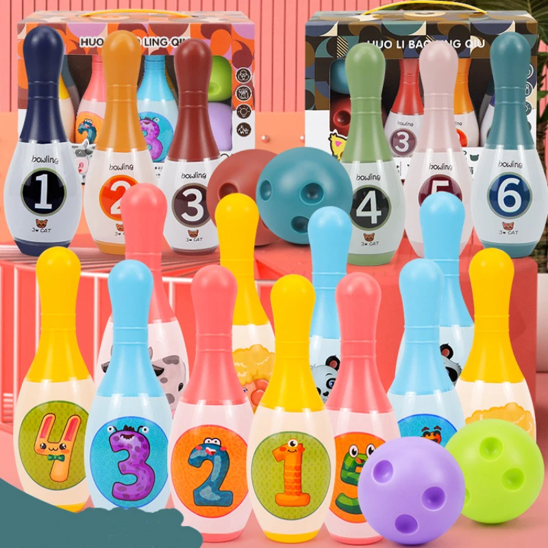 

Bowling Game Set Animal Number Learning Education Toys For Kids Toddlers Interactive Indoor Sports Toys for Kid Gift