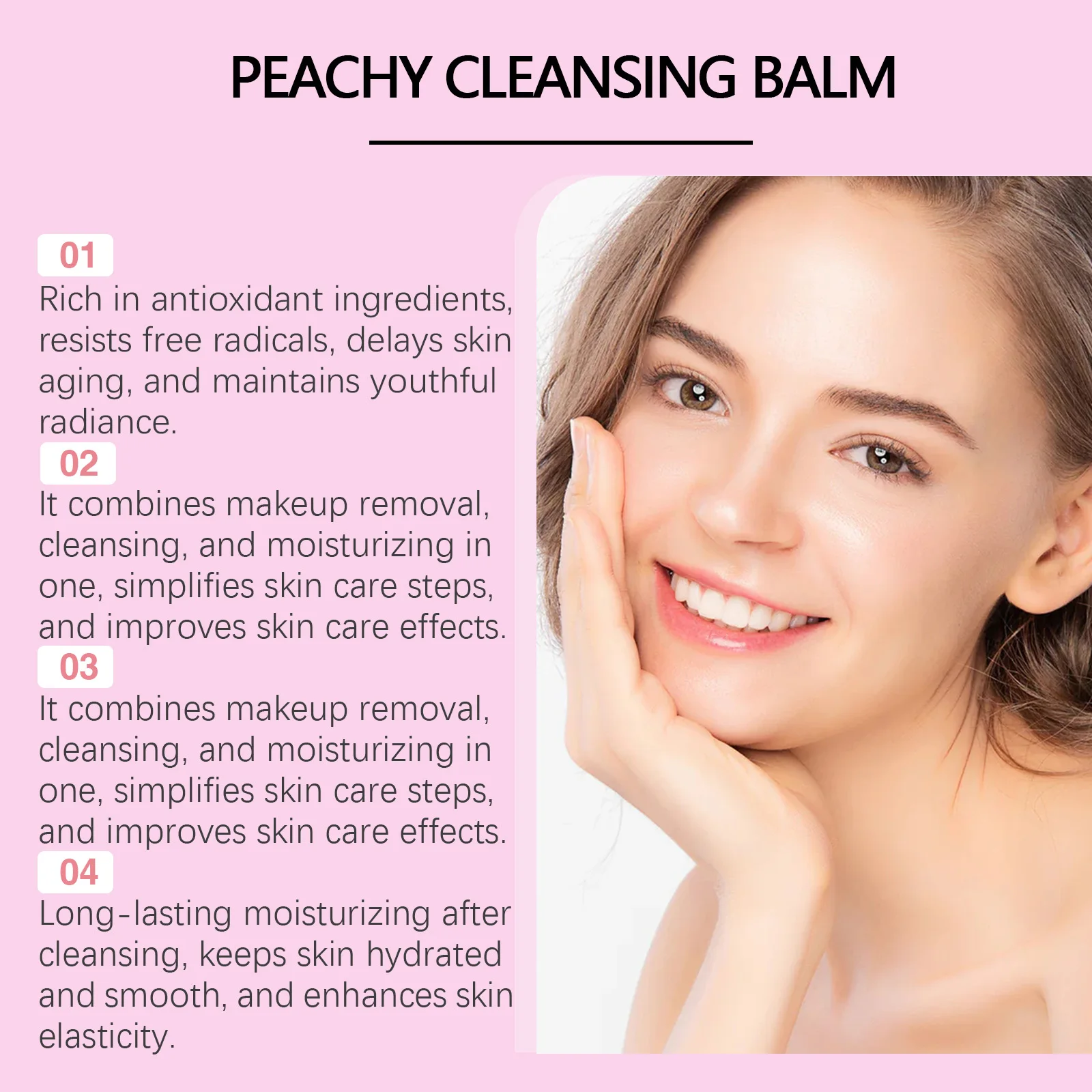 EELHOPE Peach Makeup Remove Cream Deeply Cleaning Dissolve Makeup Moisturizing No Tight Delay Aging Mild Makeup Remove Cream