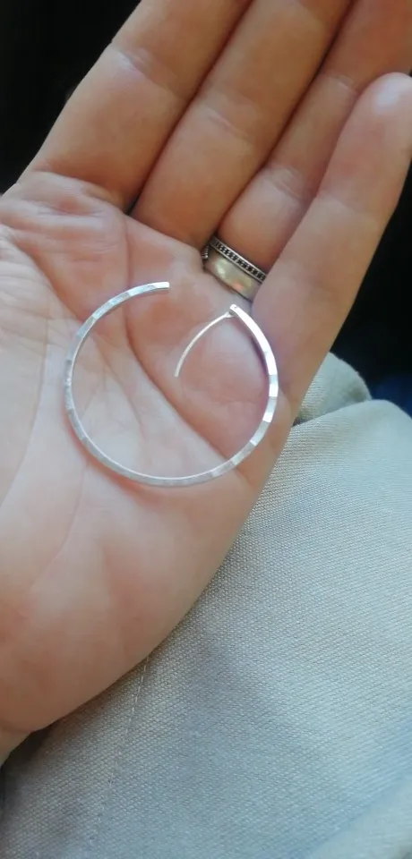 Large silver hoop earrings