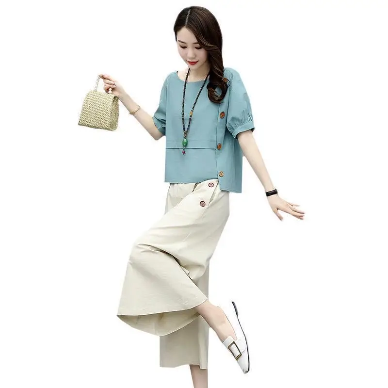 Skirts Womens Two Piece Set Linen Blend Cropped Women Shirt Draped Skirt Autumn Fashion Casual Dress Sets Summer Tracksuit
