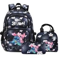 Lilo Stitch Students Backpack School Bag Sets Girl Boy Schoolbag Primary Kawaii Waterproof Children Bag Travel Backpack