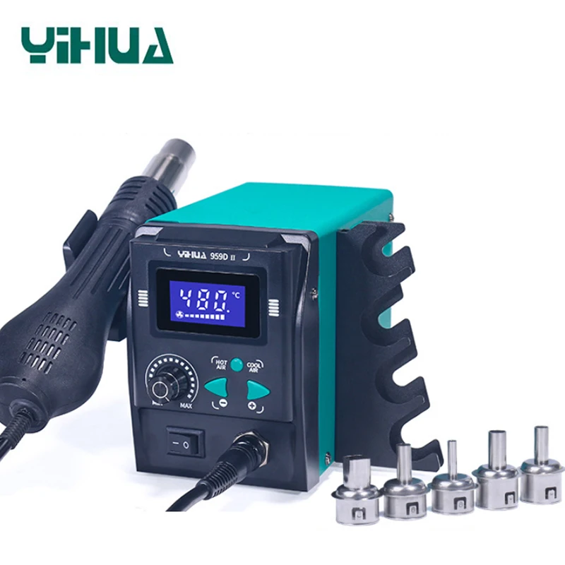 YIHUA 959D-II 700W Easy Plug-pull Nozzles Hot Air Gun Rework Soldering Station Phone Repair Welding Tools Station Phone Repair