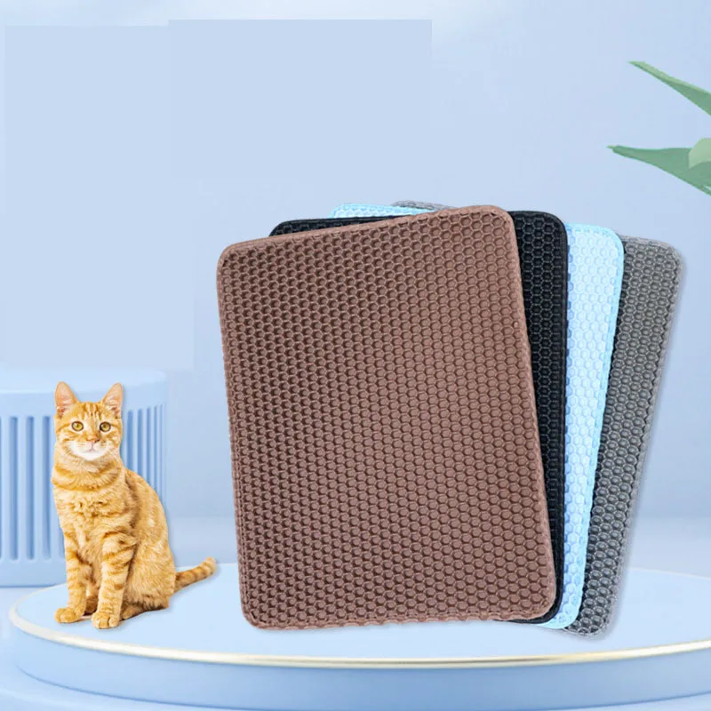 

Mat Honeycomb Double Layer Litter Box Mat Skidproof Soft EVA Cat Litter Mat Double Layer Waterproof Urine Proof Trapping