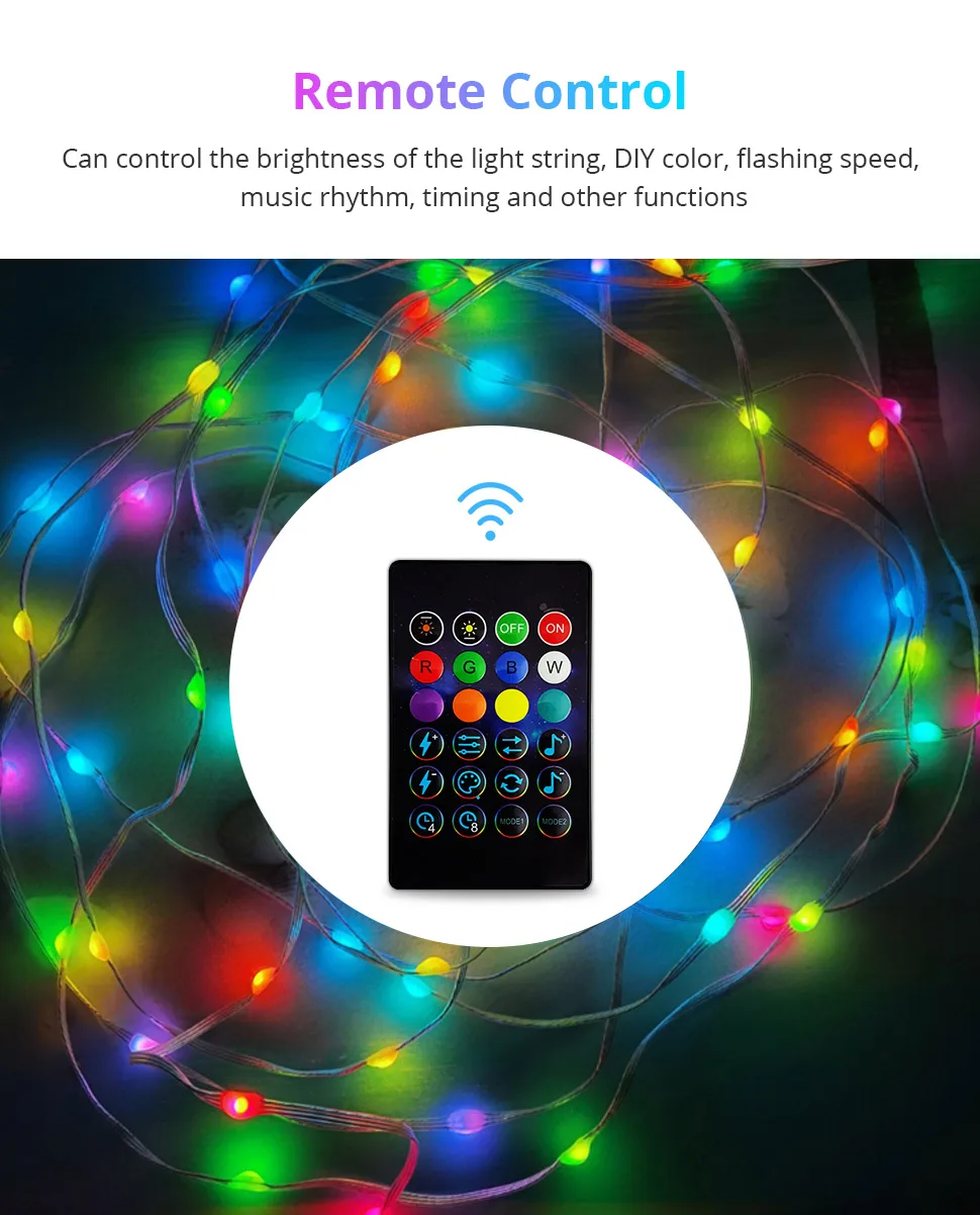 BLE RGB Fairy String Light for Christmas Tree Party 5m 10m Dreamcolor LED Strip
