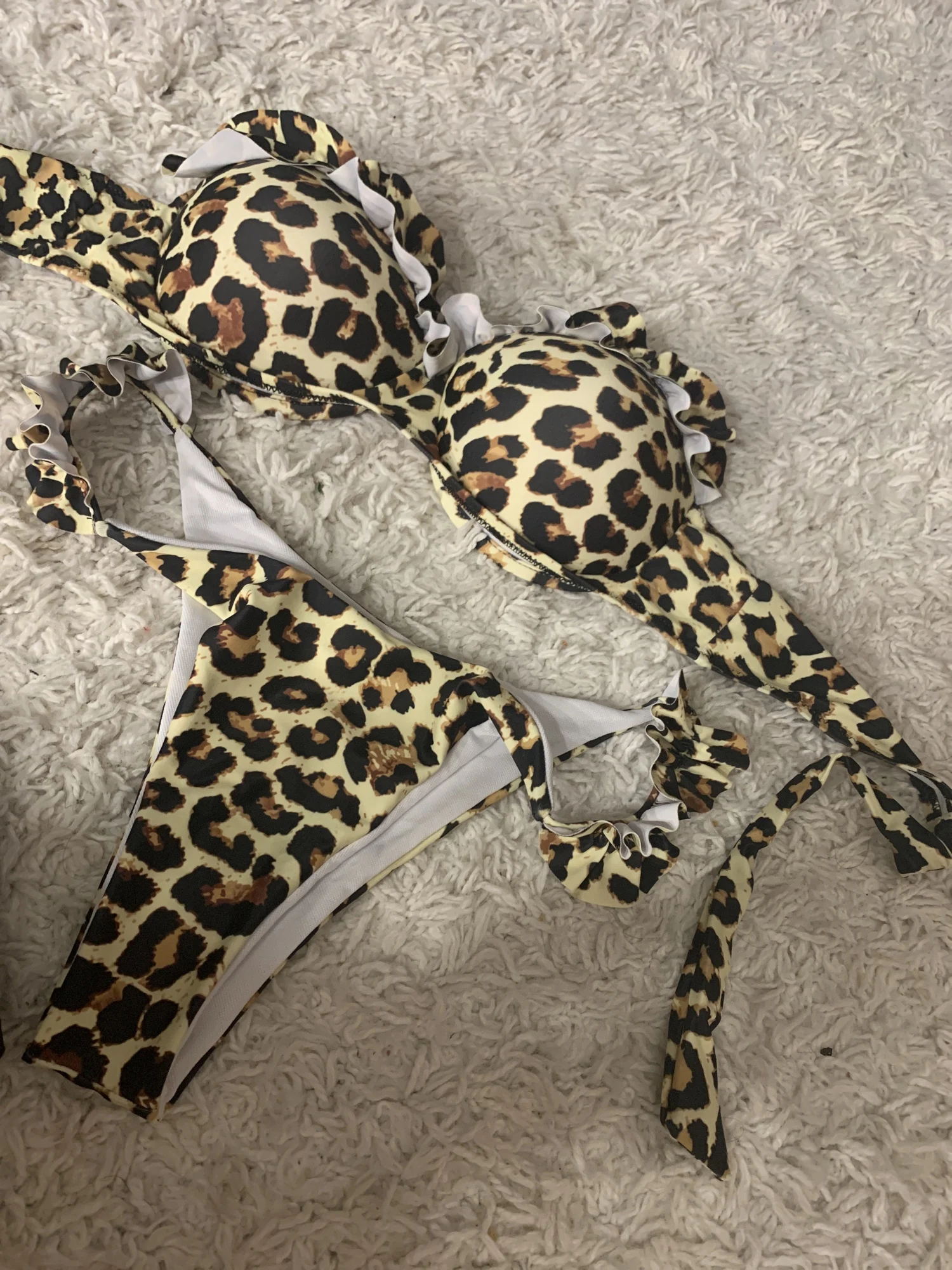 Bikini Badkläder Dam Baddräkt Leopard Brasiliansk Bikini Set Push Up Baddräkt Kvinna Sommar Strandkläder Biquini photo review
