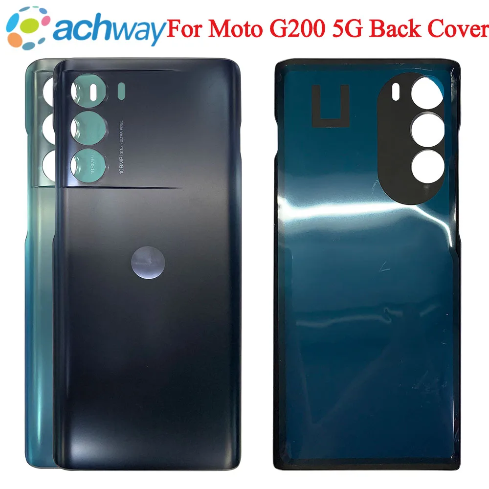 

New For Motorola Moto G200 5G Battery Cover Back Glass Panel Rear Housing Case For Moto G200 5G Back Battery Cover