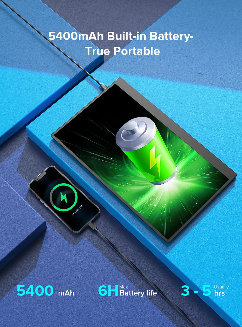 UPERFECT 15.6 ġ ġũ, 1080P FHD HDR USB-C ޴ ũ,  CŸ ̴ HDMI IPS ũ ǻ ÷, ͸ 