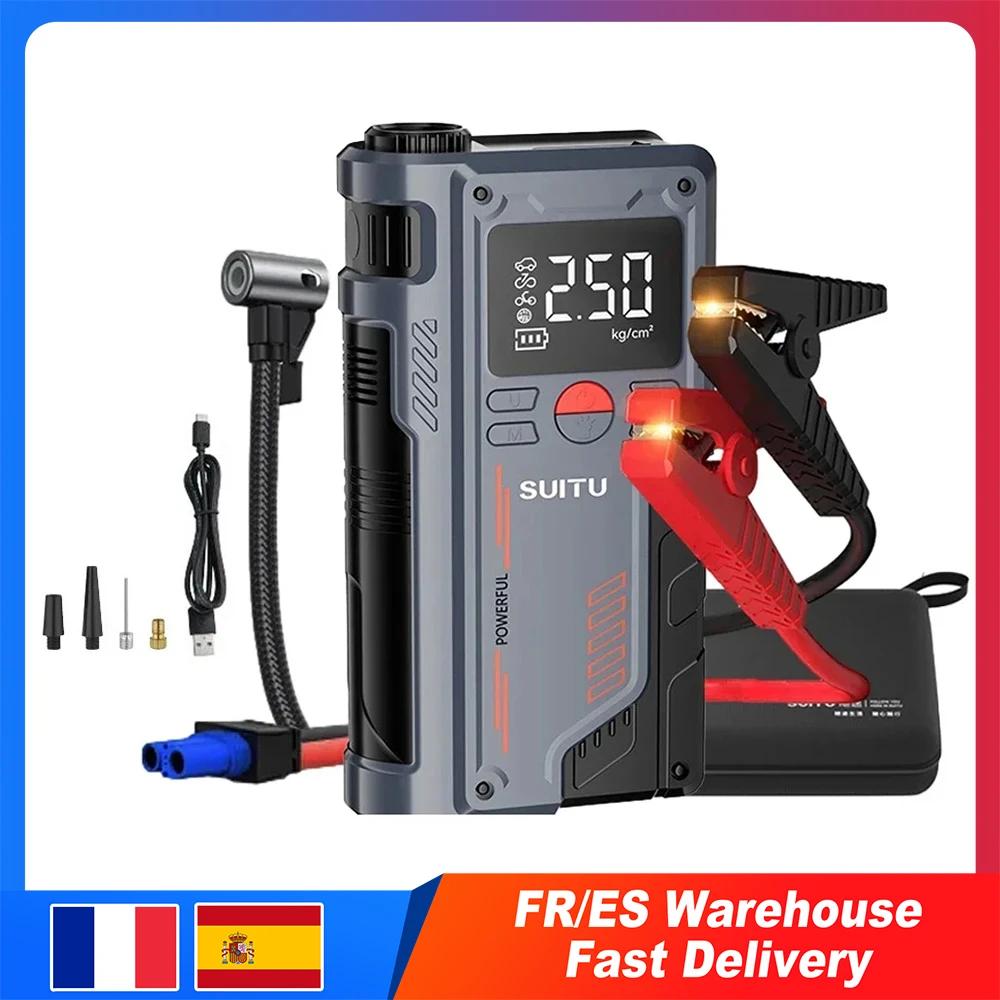 4 In 1 Car Jump start con compressore d'aria 150PSI 20000mAh caricatore Booster portatile 1000A fotocamera di avviamento della batteria dell'auto del carburante