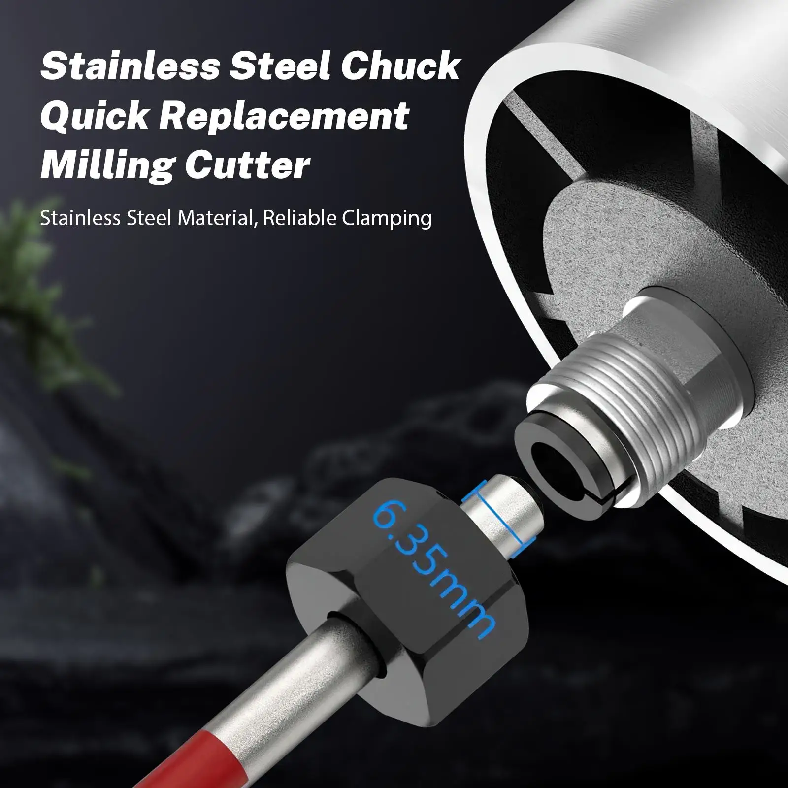 Kanttrimmer med klart dammskydd monterat