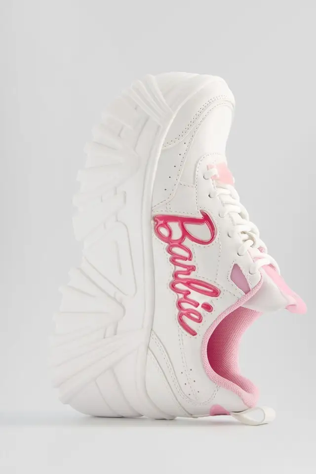 Barbie ベルシュカ　厚底スニーカー ホワイト/ピンク Bershka - Barbie® sneakers with maxi platform soles - AliExpress