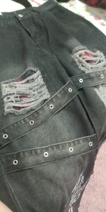 Ripped Black Pants - Y2K Aesthetic photo review