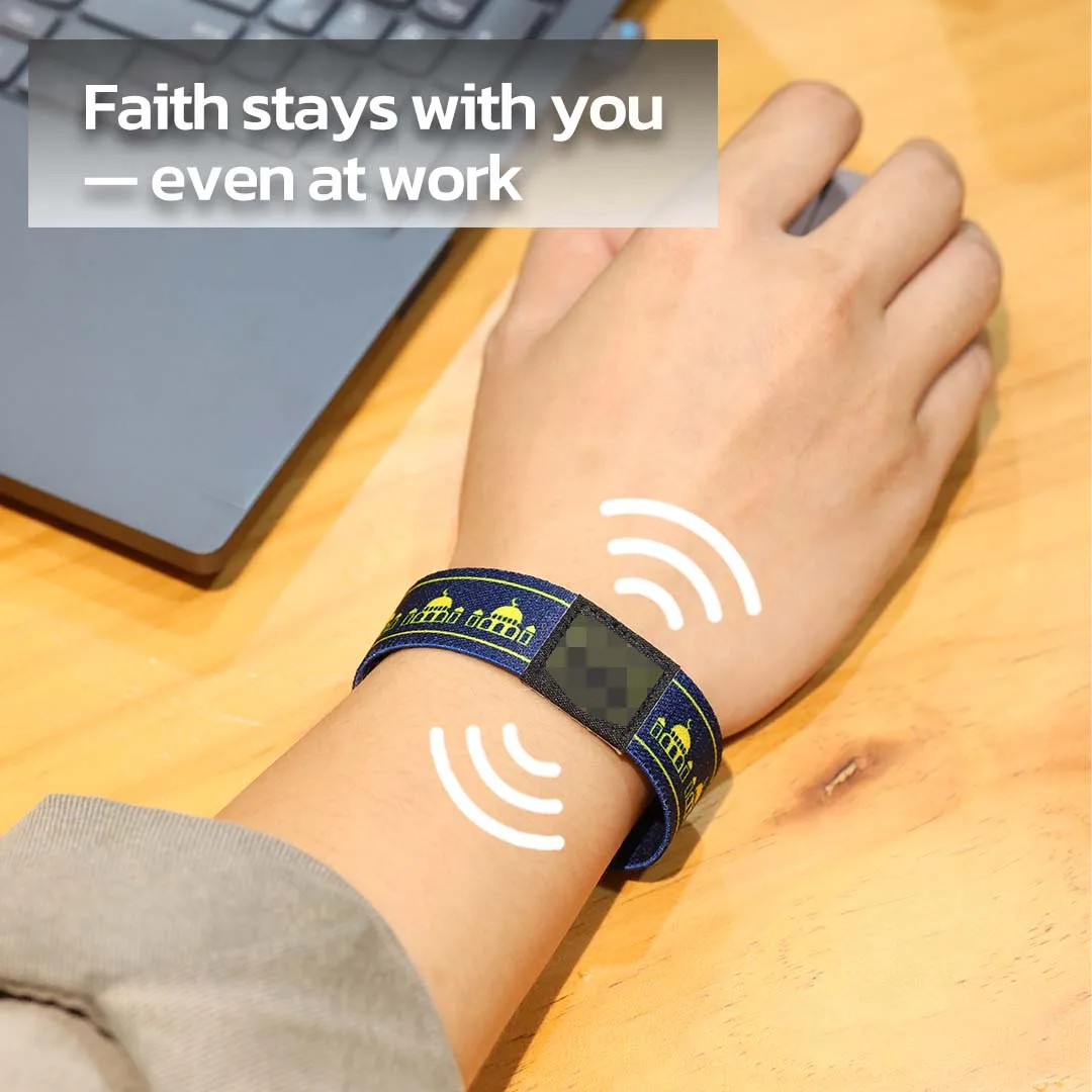 사우디 기념품 무슬림 기도 NFC 하디스 손목밴드, 하디스와 아야트 읽기 기능, 관광객 및 무슬림에게 적합, 사우디 종교 선물로 최적