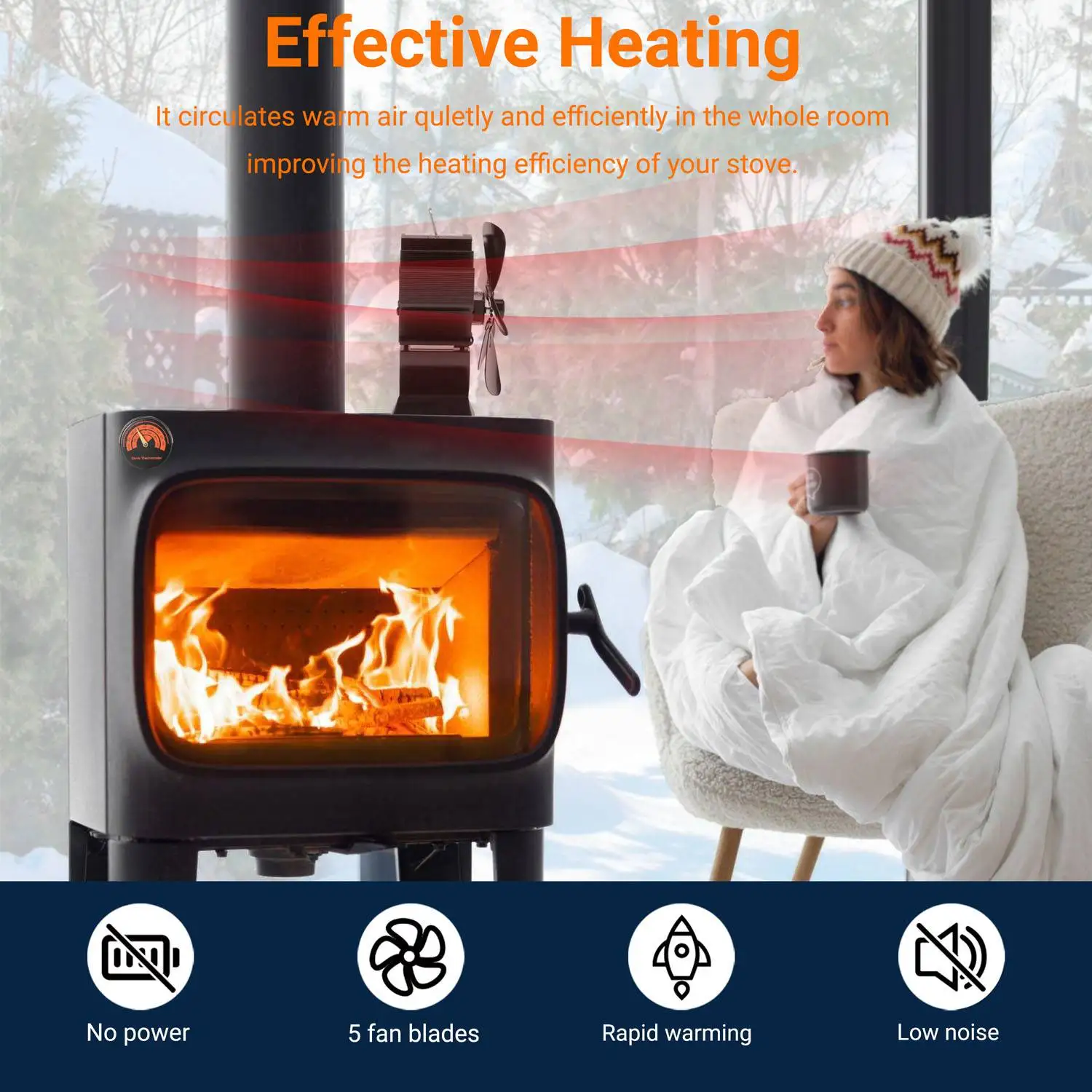 Multiple Mini Fireplace Heat Powered Stove Fan Log Wood Burner Ecofan Quiet  Home Fireplace Fan Efficient Heat Distribution - Decorative Fans -  AliExpress