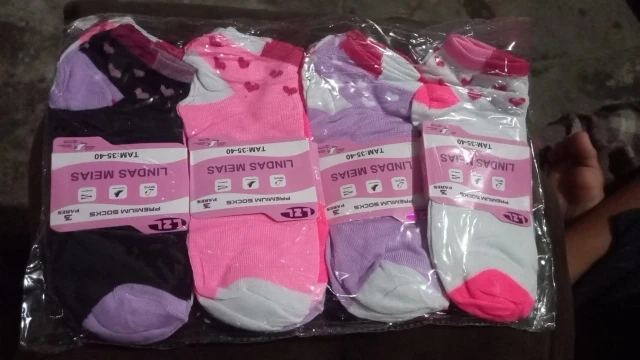 Kit 12 Pares Meias Feminina Multicolor Casual Cano Curto Cor Variados photo review