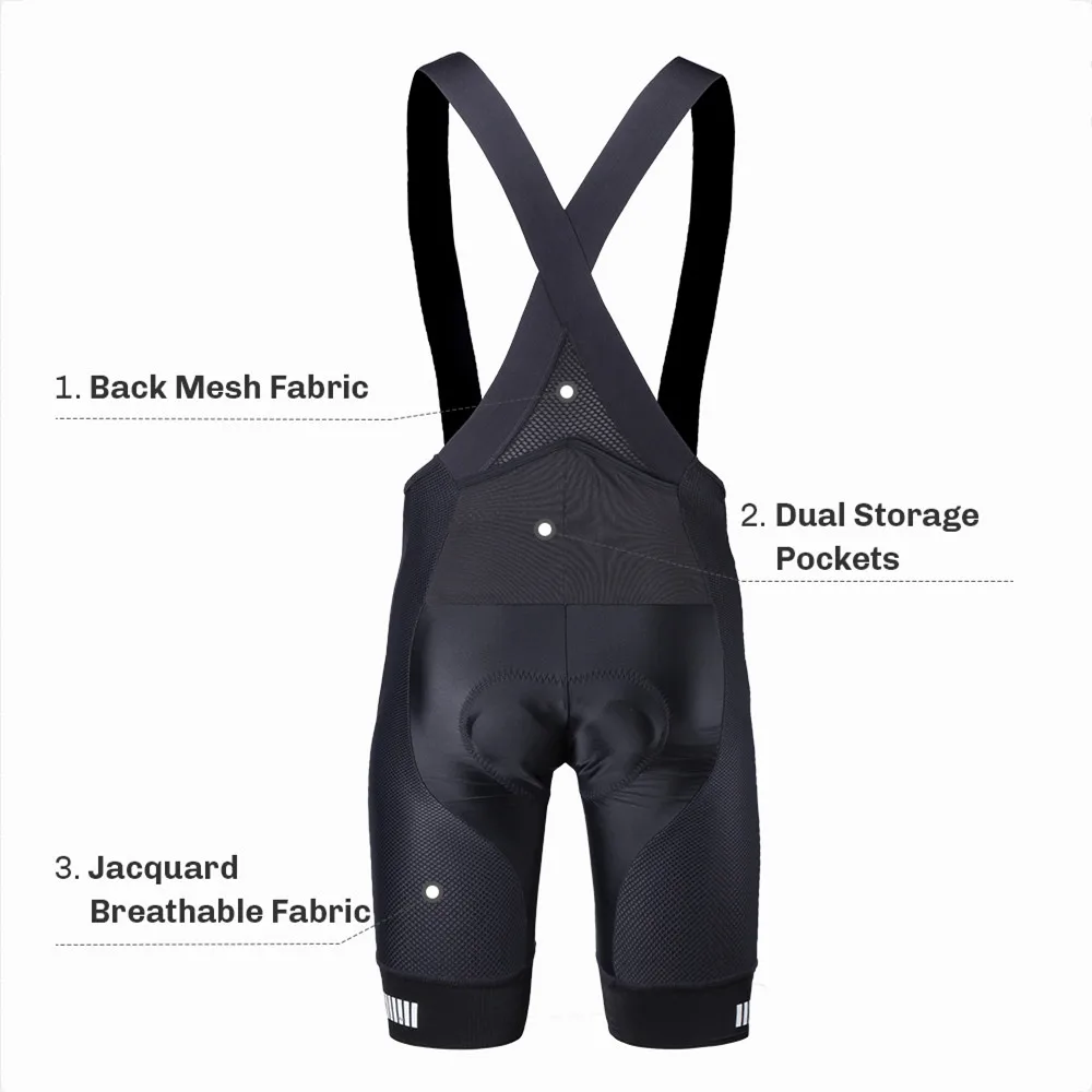 RION Men Cycling Shorts Mountain Bike MTB Bib Tights Bicycle Clothing 3D Padded Pockets Reflective Medium Distance Sports Wear cycling bib shorts cycling shorts