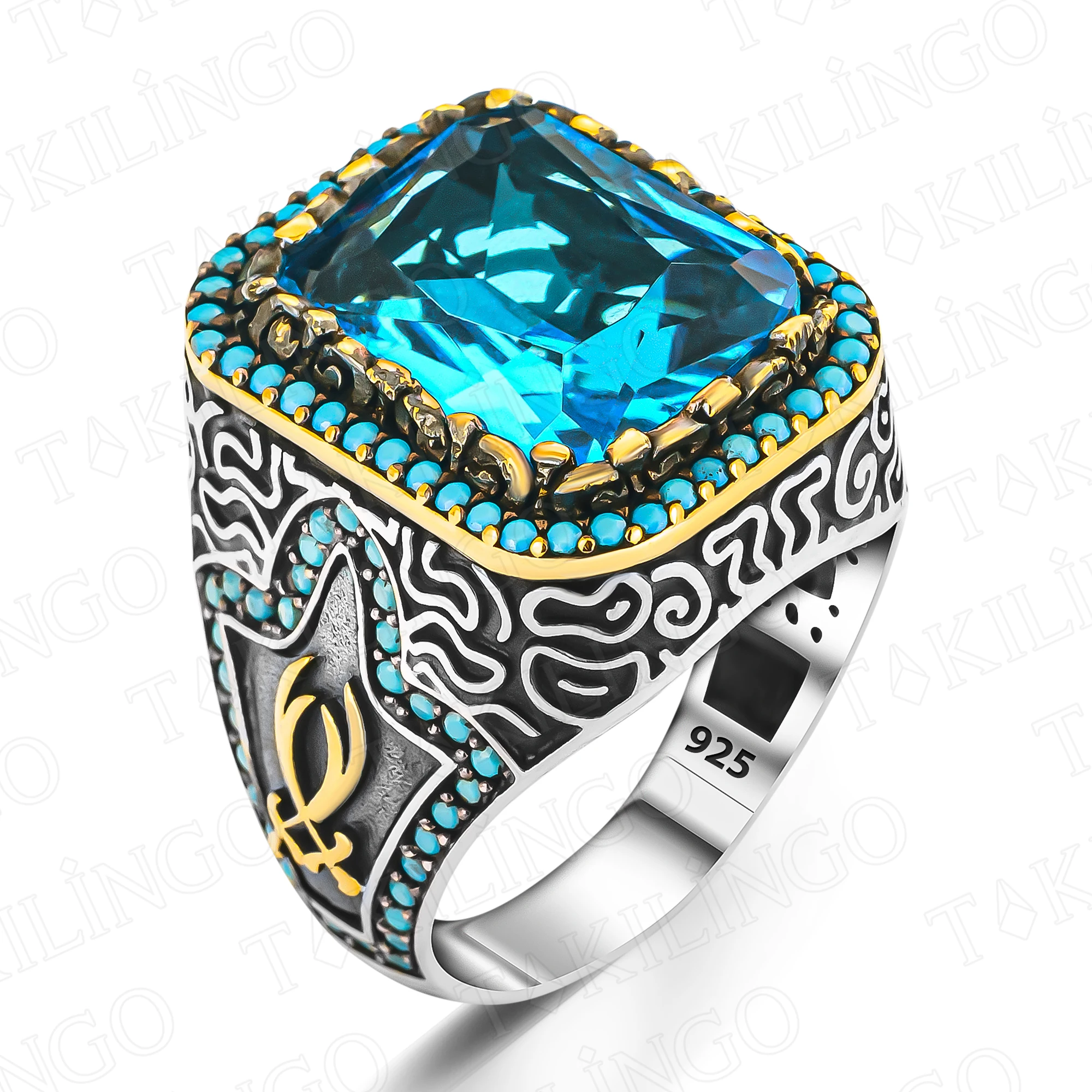 Men's Handmade Powder Blue Turquoise Ring | Burton's