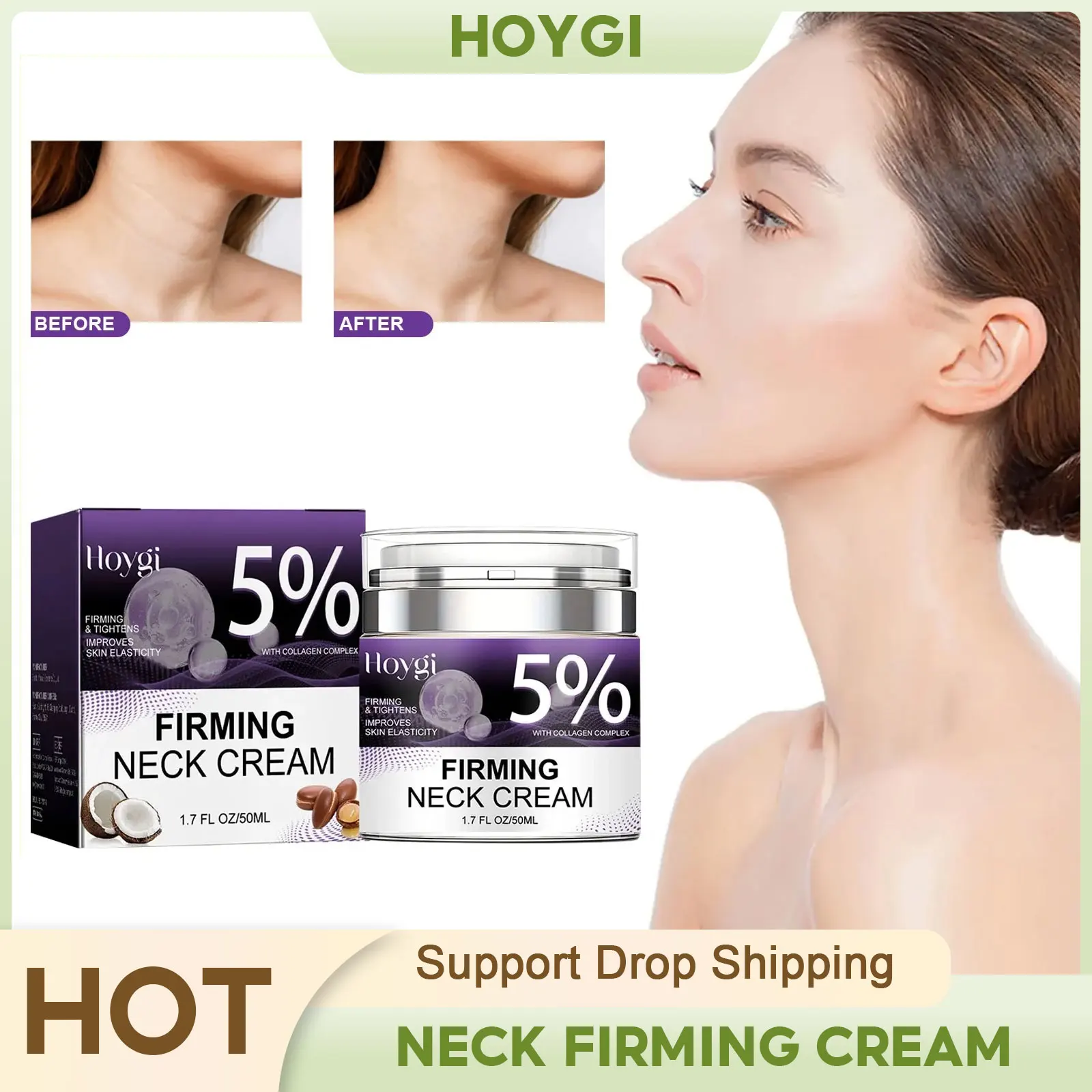 

Neck Firming Cream Fading Fine Line Wrinkle Remover Anti Aging Double Chin Reducer Whitening Tightening Moisturizing Neck Cream