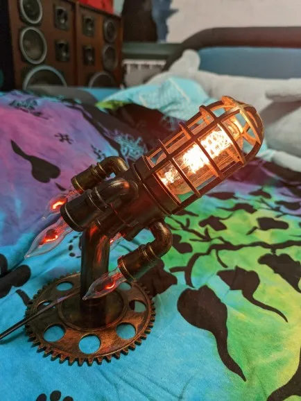 Rocket Night Light Vintage Steampunk Rocket photo review