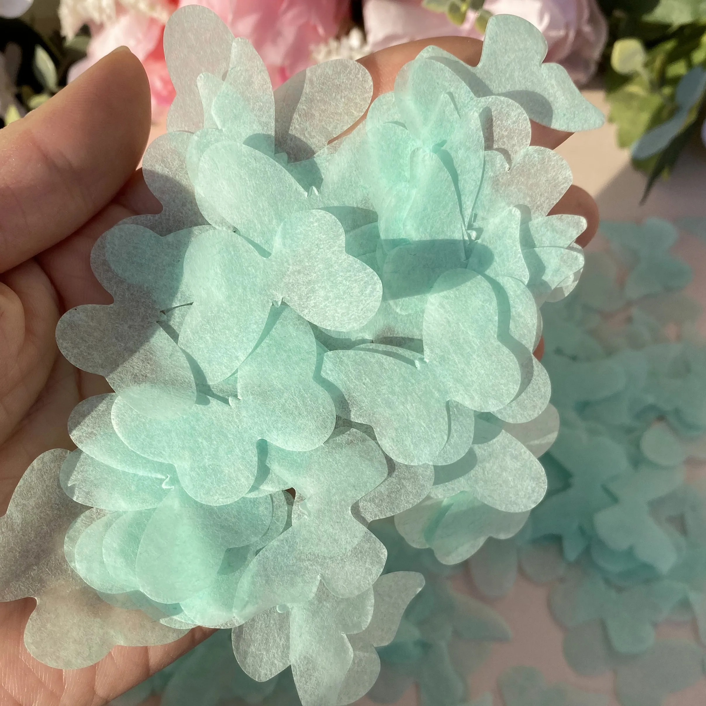 Coriandoli biodegradabili a forma di farfalla da matrimonio