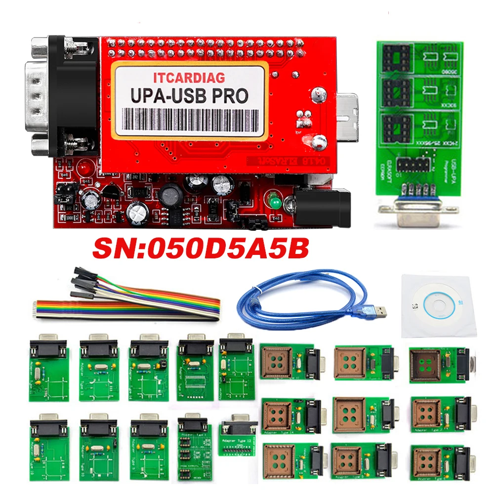 USB Programmer Adapter SN:050D5A5B UPA USB Programmer Windows 10 Supported USB V1.3 Full Adapters with NEC Functions ECU Chip Tunning Add 350MB Scripts