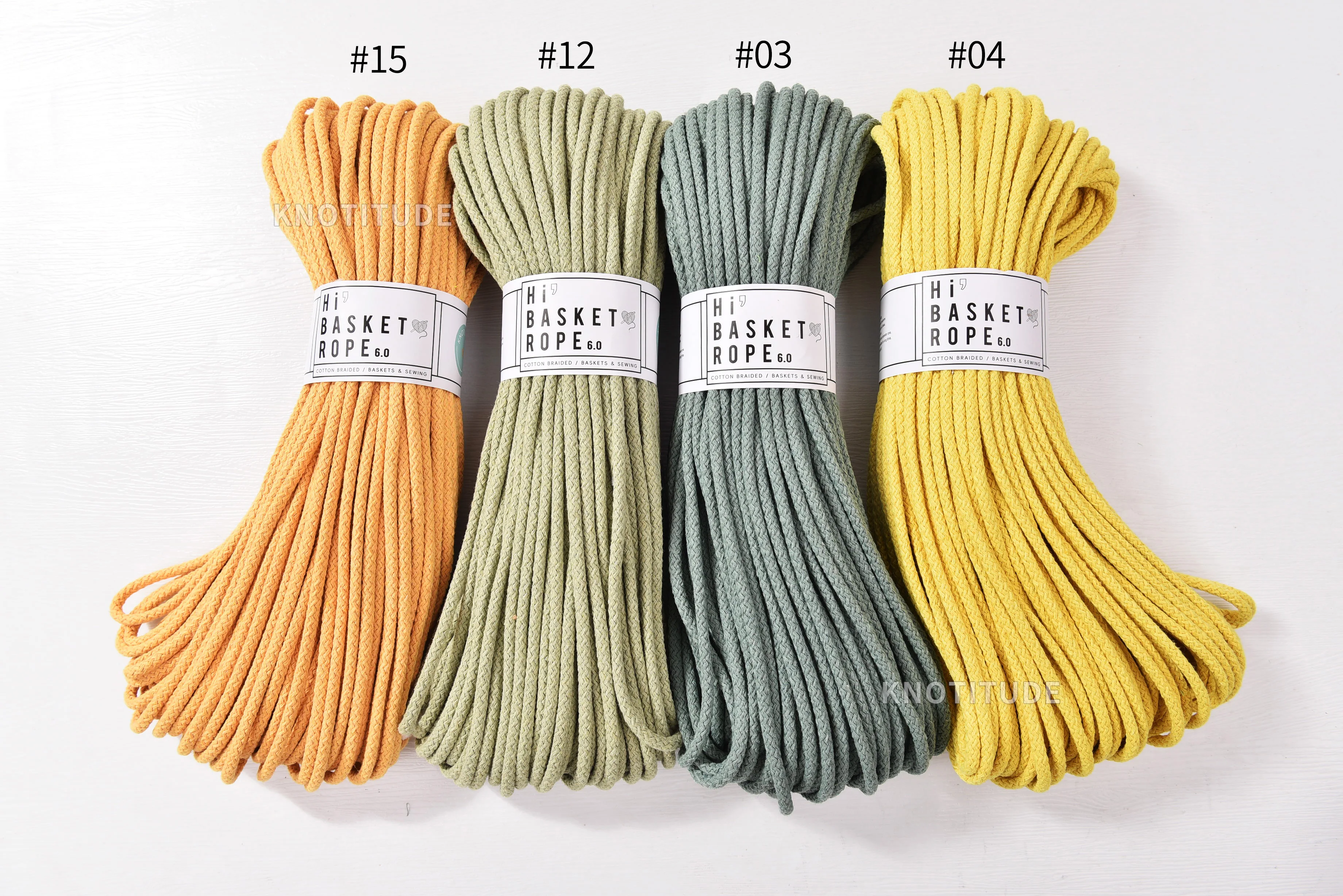 KNOTITUDE 5.5mm Basket Sewing Cotton Rope 55yard Macrame Rope  Thick Sewing Cord For Basket Making Rug sewing and Bucket Sewing. 5