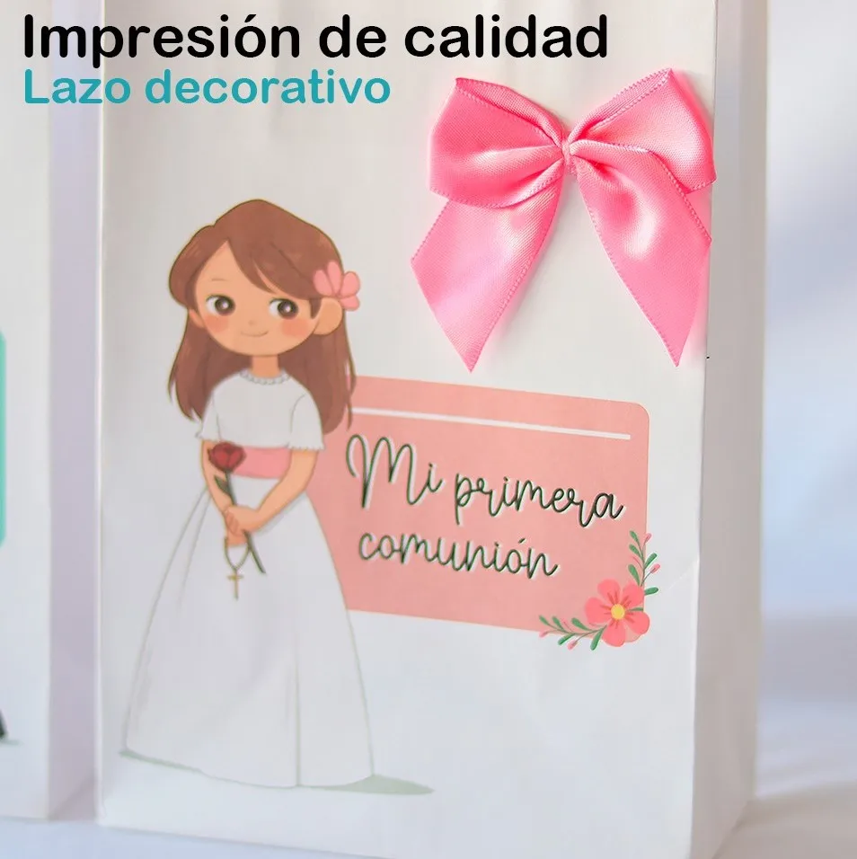 ▷ Bolsa para detalles Comunión niña Detalles para invitados de comunión ❤️  