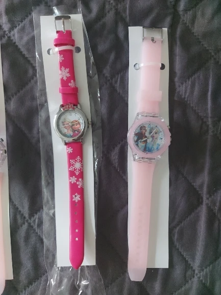 Disney Frozen Princess Pattern Children Watch Fashion Crystal Cartoon Leather Quartz Wristwatch for Girls Kids Toy Gift