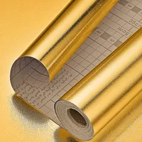 Waterproof Brushed PVC Gold Silver Wall Sticker Wardrobe Cabinet Self Adhesive Furniture Wallpaper Old Fridge Refurbishment Film 4