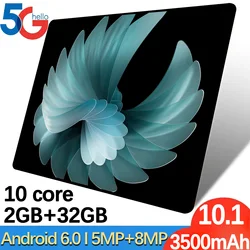 Nowy 2024 wersja globalna 10.1 tablet Cal android 2GB Ram 32GB Rom Wifi 8 rdzeniowy Android 6.0 3500mAh podwójna karta sim Bluetooth