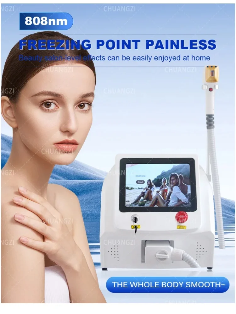2000W Professional 808nm Diode Laser Hair Removal Machine 3 Wavelength 755 808 1064 For Whole Body Laser Epilator Salon