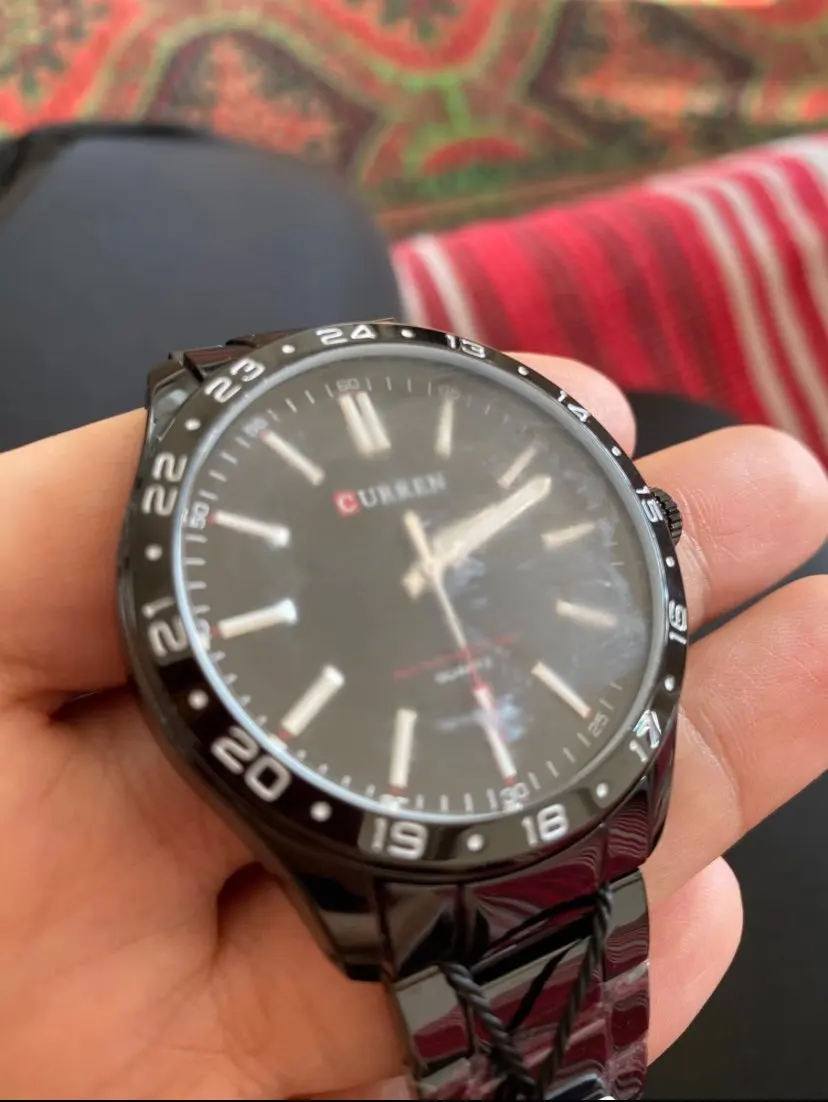 Curren 8452 relógio de quartzo masculino simples moda lazer relógio de negócios preto prateado pulseira de aço inoxidável relógio de pulso para masculino photo review