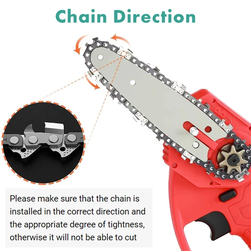 Chainsaw Chain 8 Inch 1/4" Pitch .043" 47 Drive Link Saw Blade Chainsaw Chains and Guide Bar Electric Saw Accessory Replacement Wood Cutting