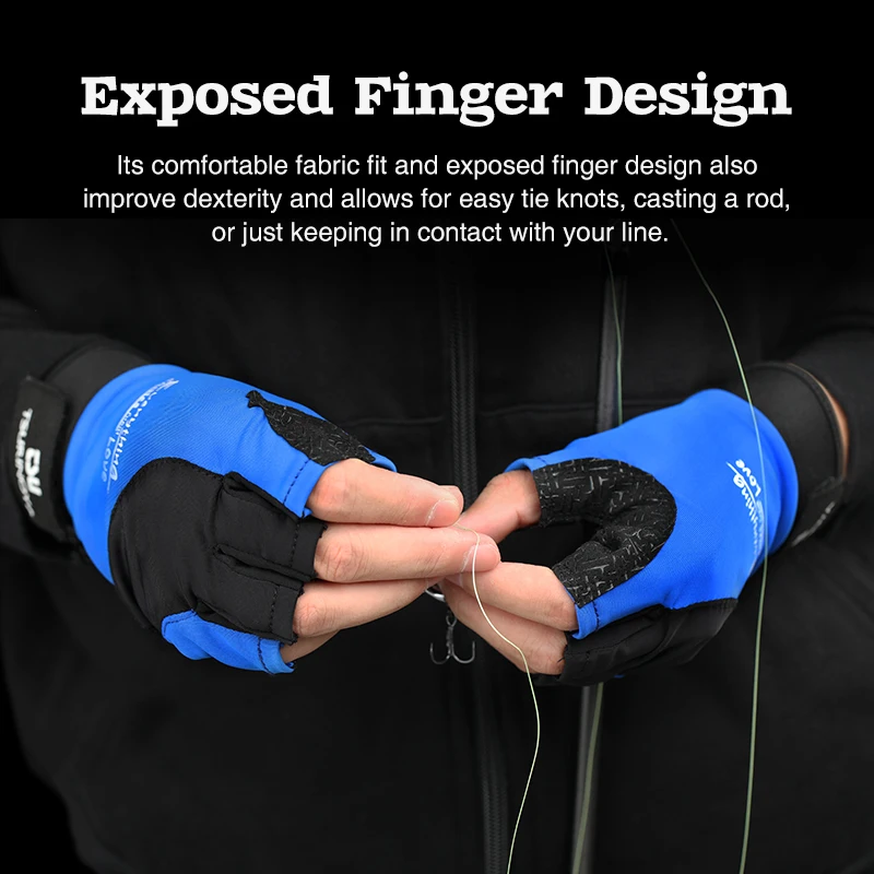Fingerless Gloves Fishing Gloves TSURINOYA Summer Half Finger Gloves Outdoor Sport Fishing Gloves Quick Dry Breathable Sun Protection Anti-slip Thin