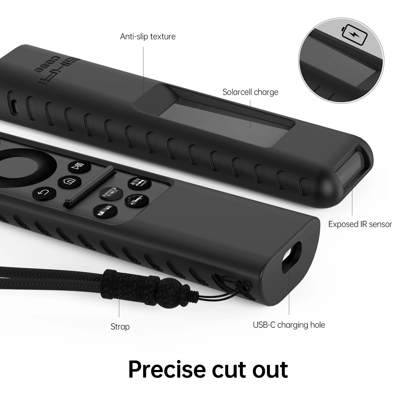 Silicone Remote Cover for Samsung 2023 TM2360E BN59-01432A TM2361E BN59-01439A OLED Smart TV Remote Control Case with Lanyard 6