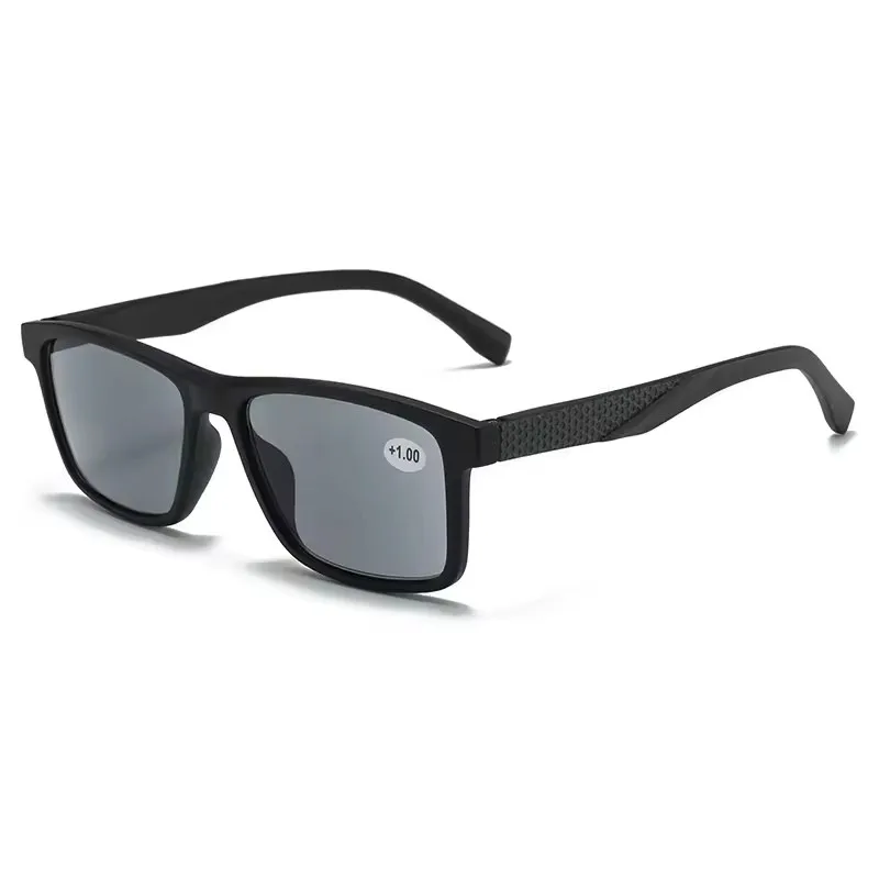 Vintage Men's Square Frame Reading Sunglasses with UV Protection