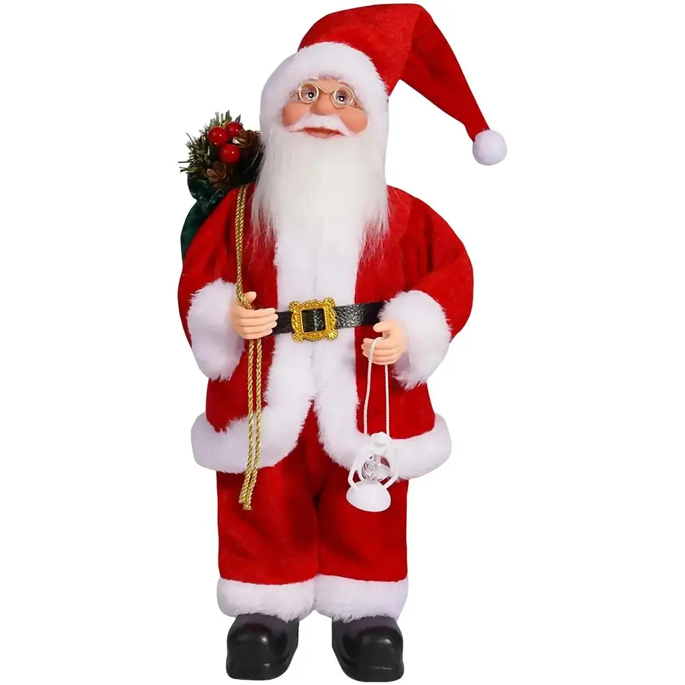 Figura Navidad, MXMRU, 14x30cm, Clásico, Rojo/Blanco, Plástico/Tela.