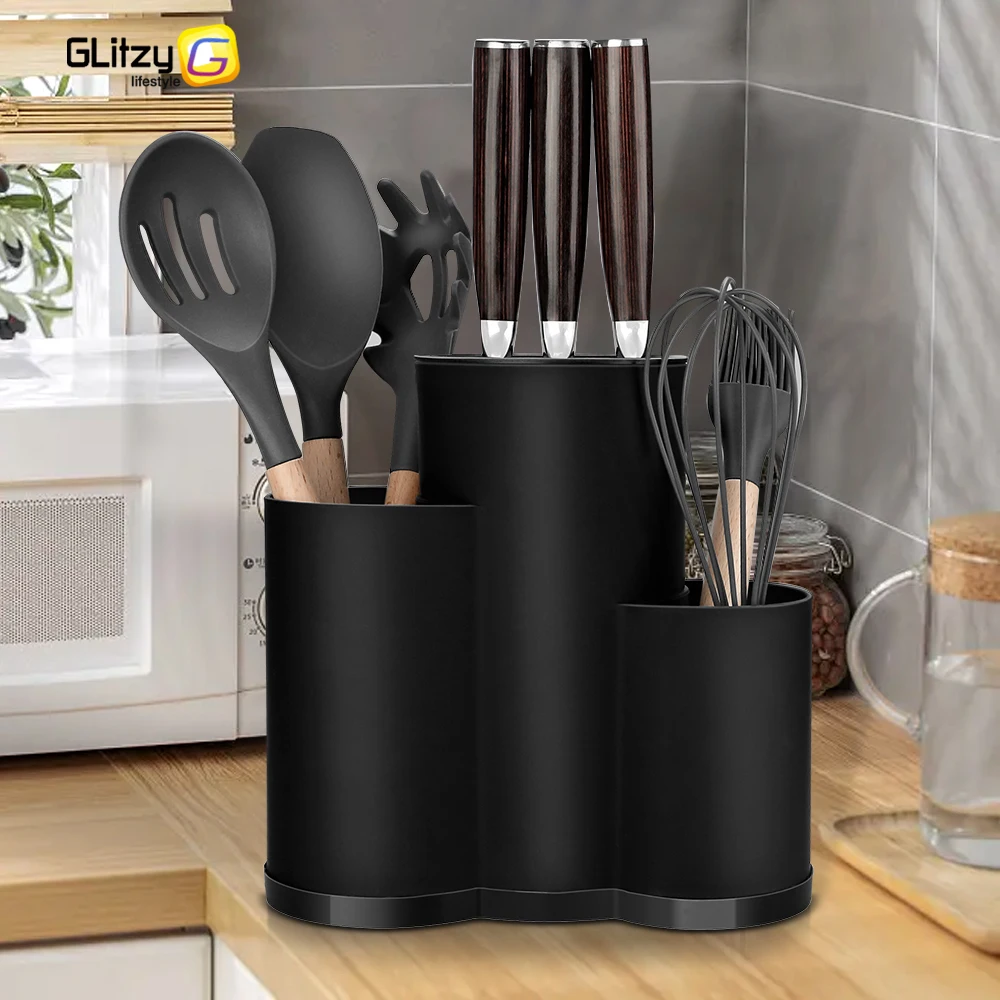 Knife Holder Multifunction Utensil Holder Knife Block Pp Flatware