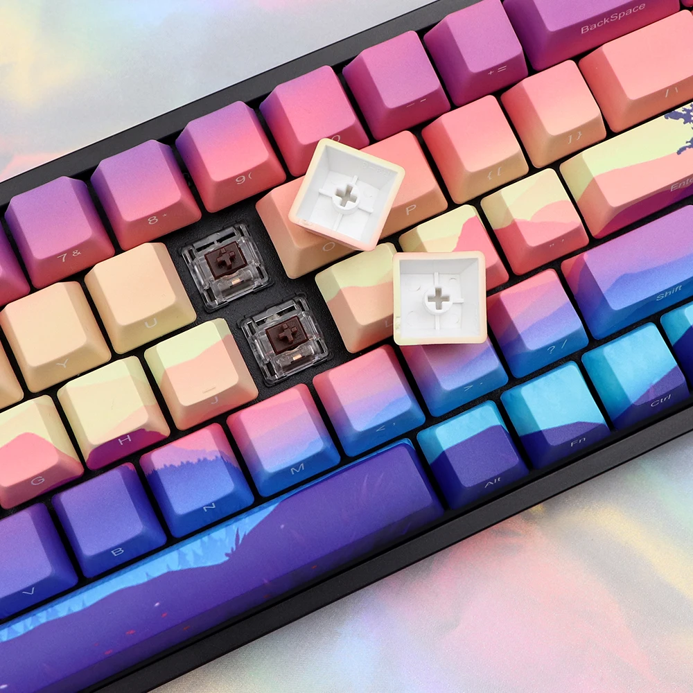 Keycaps Ambiente Roxo para Interruptor mx Keycap de Impressão Lateral Sublimação de Dye Pbt Lados Keycap Teclado Mecânico Perfil Oem - Imagem 5
