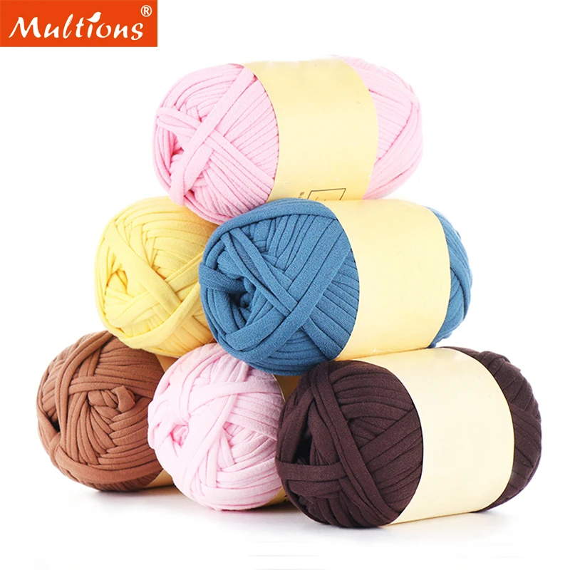

1PC 100g Weaving Thread Yarn Soft Polyester Woven Bag Carpet DIY Hand-knitted Material Wool Knitting Braided Cloth Yarn