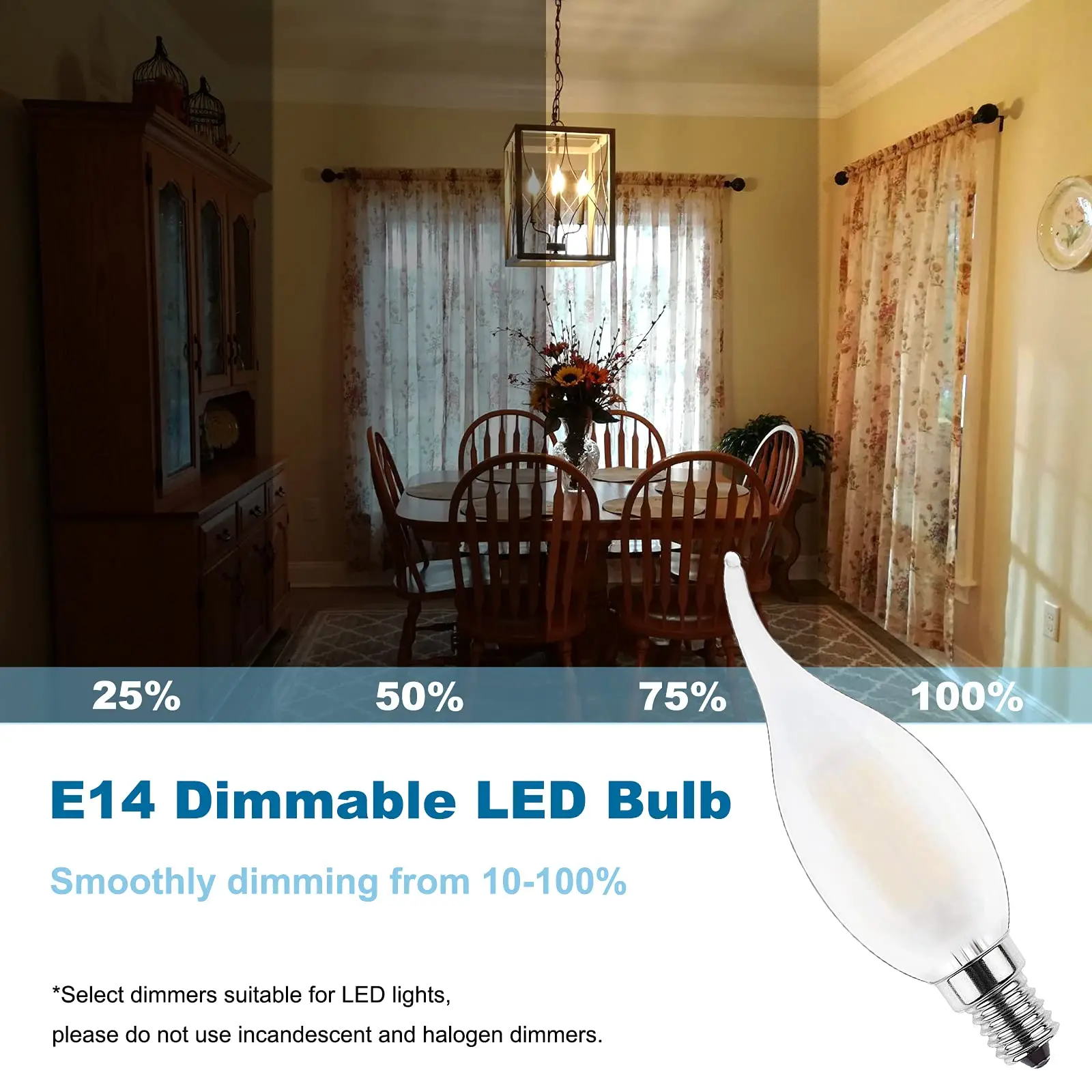 Фото Лампы накаливания C35 в стиле ретро 6 шт., лампочки E14, E12, 4 Вт, 6 Вт, матовое стекло, теплый белый свет, лампочки с нитью 2700 к, освещение для люстры, домашний декор №4