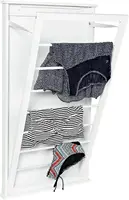 Wall-Mounted Drying Rack, White, Ideal for Laundry or Dish Drying. 1