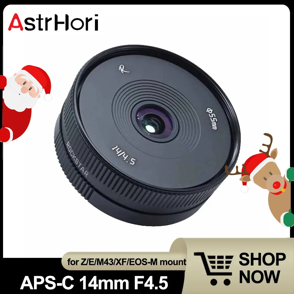 

AstrHori 14mm F4.5 APS-C MF Widel Angle Lens Compatible with Sony A7 Fuji X-T100 Canon M50 Nikon Z5 for Landscape Still Life