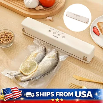 Smart Kitchen Vacuum Sealer with Bag Storage Cutter External VAC for Jars Containers Includes 5M Bag Rolls for Food Preservation 1