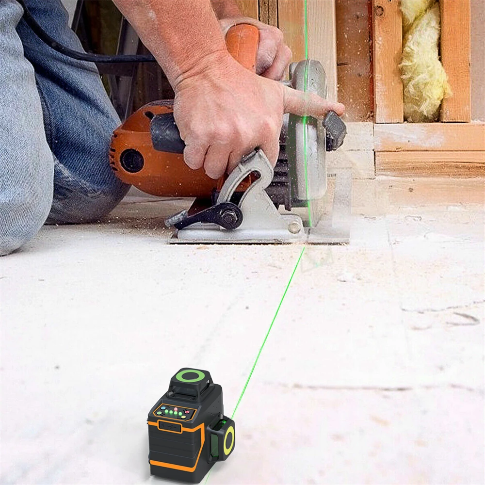 New 3D Laser Level Cross Line 360° Self-Leveling Horizontal Vertical 100ft 4000mAh Super Powerful Green Beam Laser Levels Tester 3