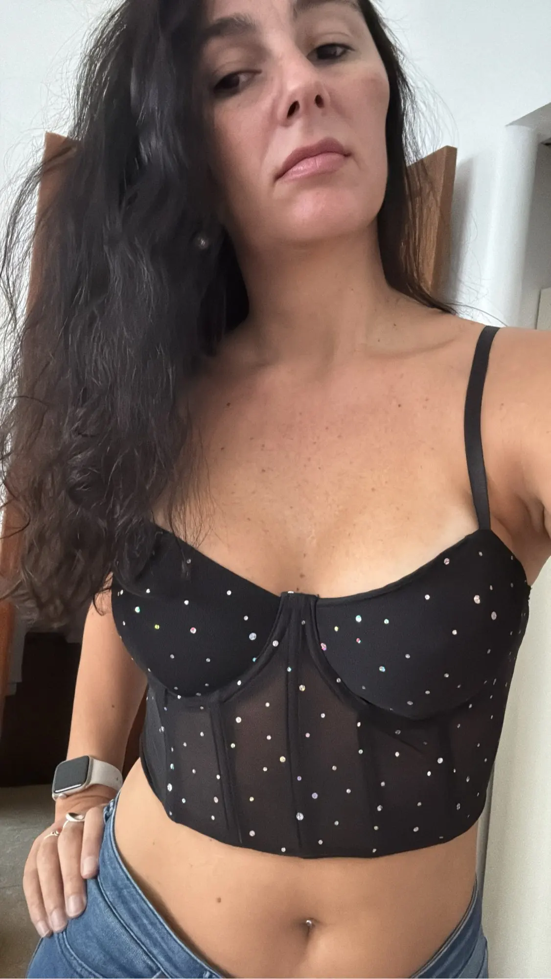 Stunning Black Mesh Crop Top - Breathable Summer Party Essential photo review